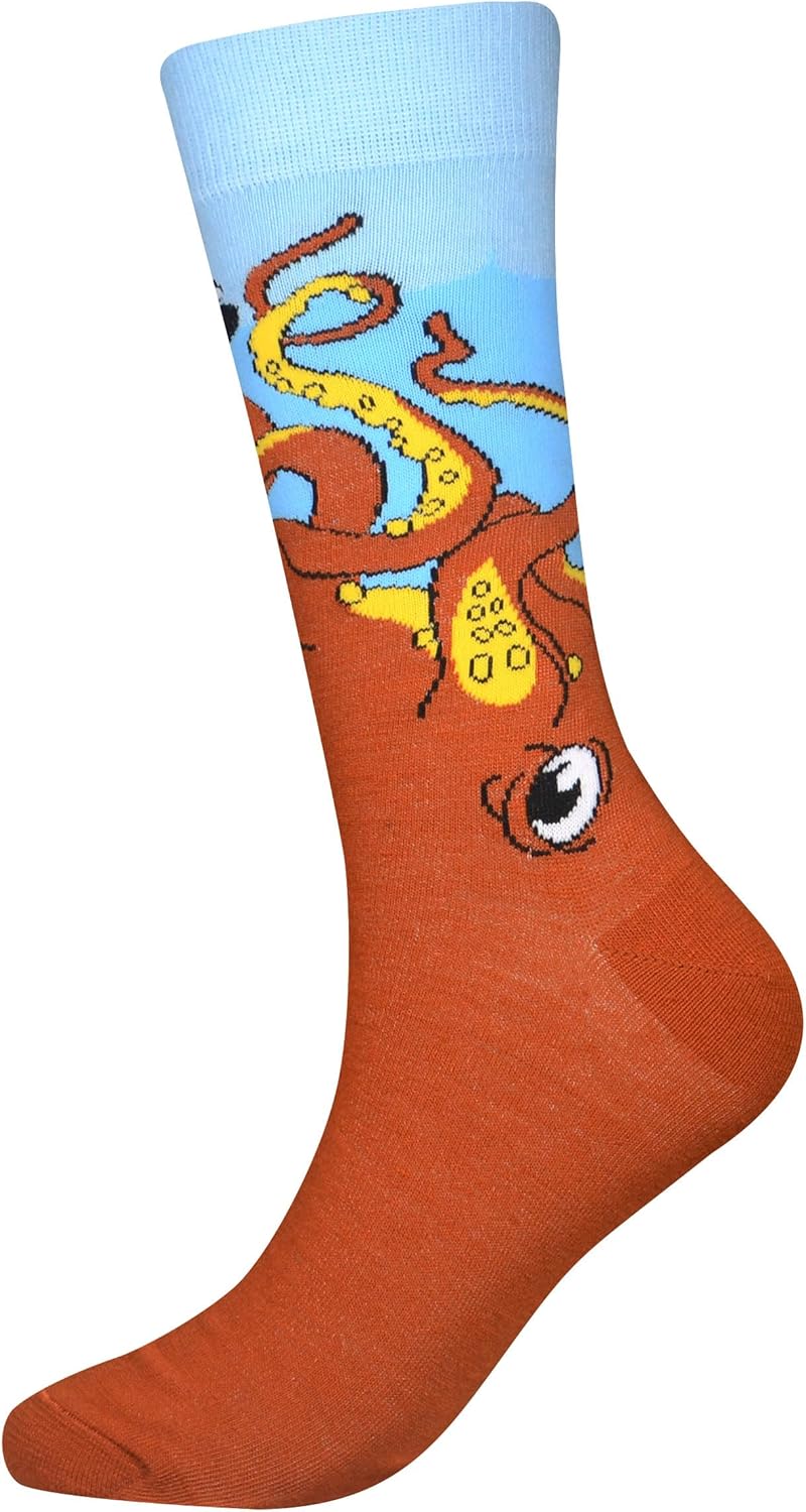 Cansok Men's 2/4 Packs Fun Crazy Novelty Dress Crew Socks - Image 5